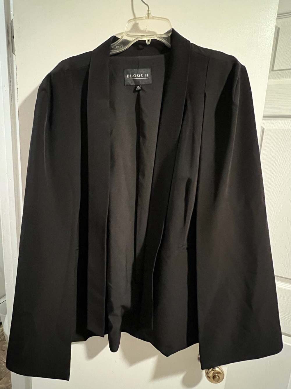 Eloquii Cape Blazer in Black - Picture 2 of 4